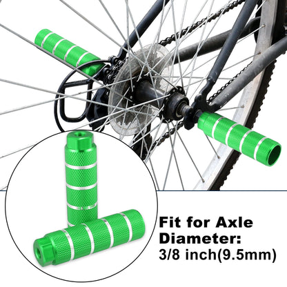 X AUTOHAUX 4pcs Aluminum Alloy Rear Foot Pegs Footrests Universal Green for BMX MTB Bike Bicycle Fit 3/8 Inch Axles