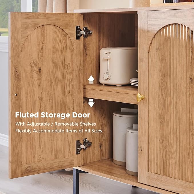 IFBUY Modern Sideboard Buffet Cabinet, Wooden Modular Coffee Bar Cabinets