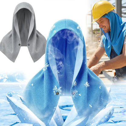 Upgrade Dual-Layer Cooling Hoodie Towel - Instant Ice Cooling Towel for Neck & Face Breathable Mesh & PVA Neck Wraps Cooler for Hot Weather Outdoor Work,Sports,Yoga,Camping & Outdoor Activities