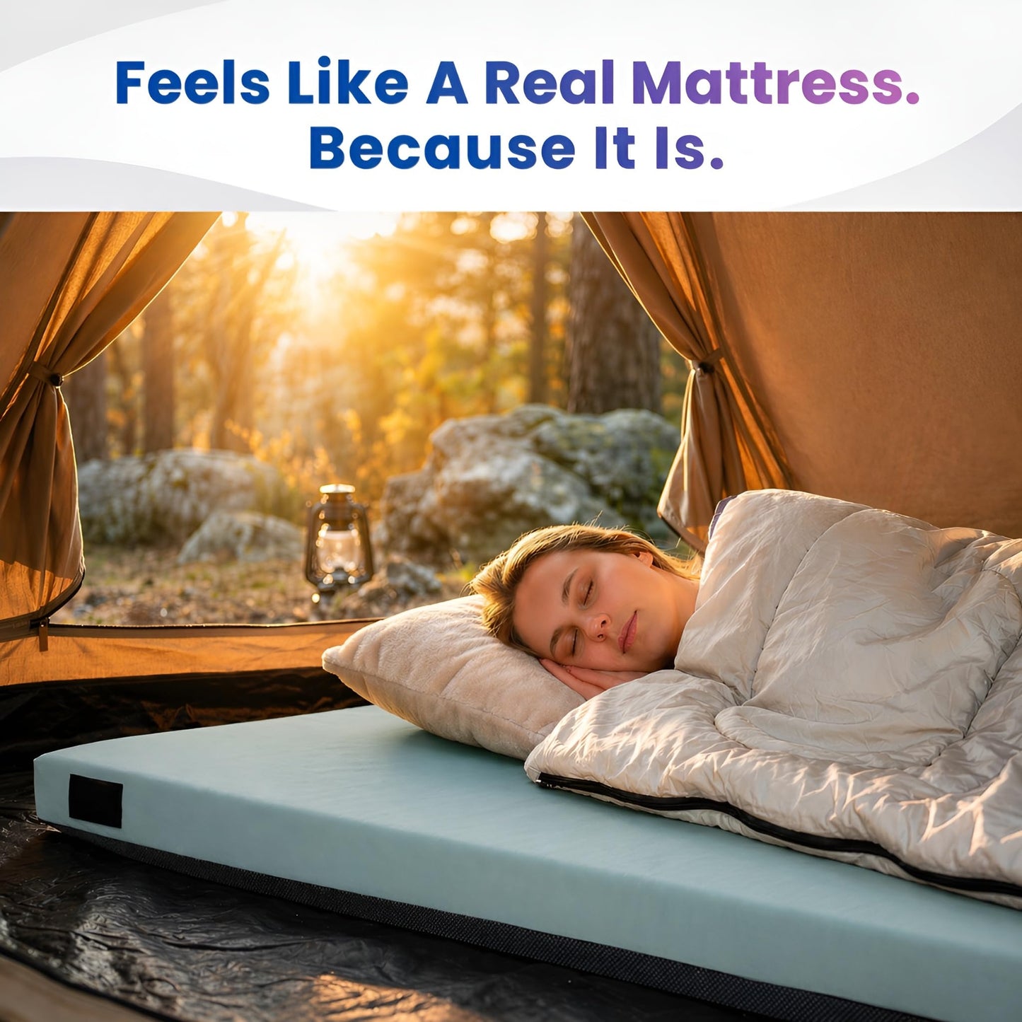 Hazli 3’’ Matrix Comfort-Cell Memory Foam Camping Mattress Pad - Roll Up Mattress for Adults - Portable Cot Sleeping Pad for Camping - Floor Mat or Bed Roll for Car, SUV - Twin 75’’ X 36’’