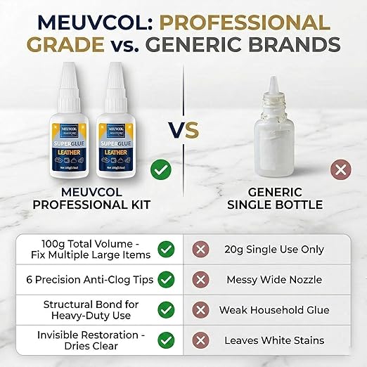 Meuvcol Leather Glue 100g, Fast-Setting Leather Repair Adhesive