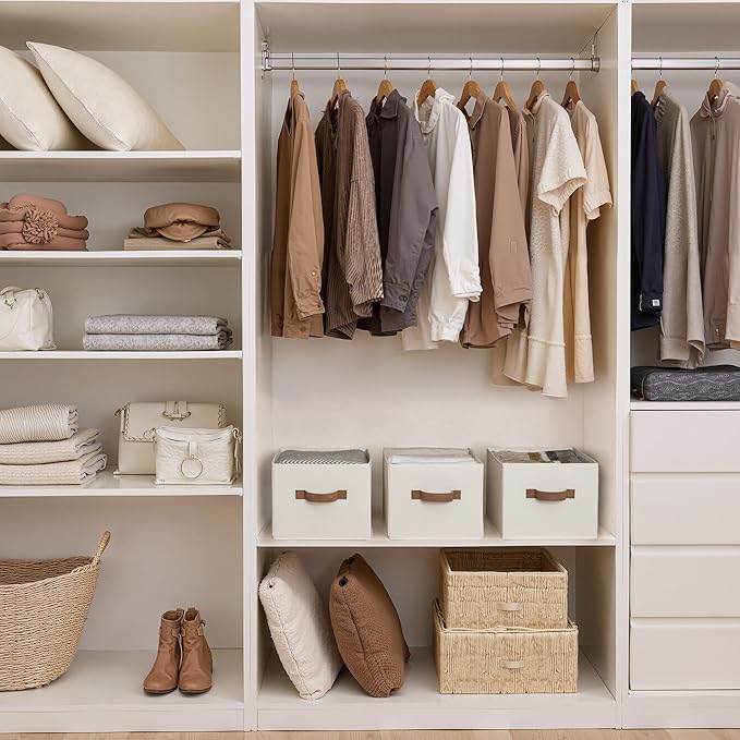 StorageWorks Closet Organizers and Storage Bins, Foldable Shelf Baskets