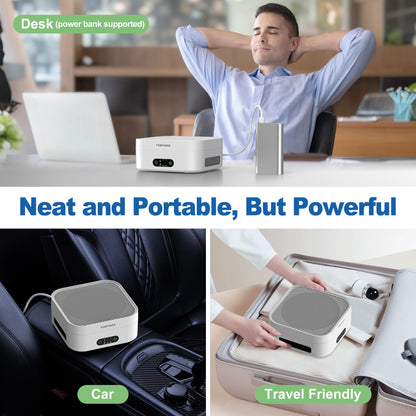 TDBYWAE Air Purifiers for Home Bedroom Up to 600 ft², True HEPA Air Purifier for Pets Dust Dander Pollen Odor Smoke, Portable Car Air Purifier for Travel(White)