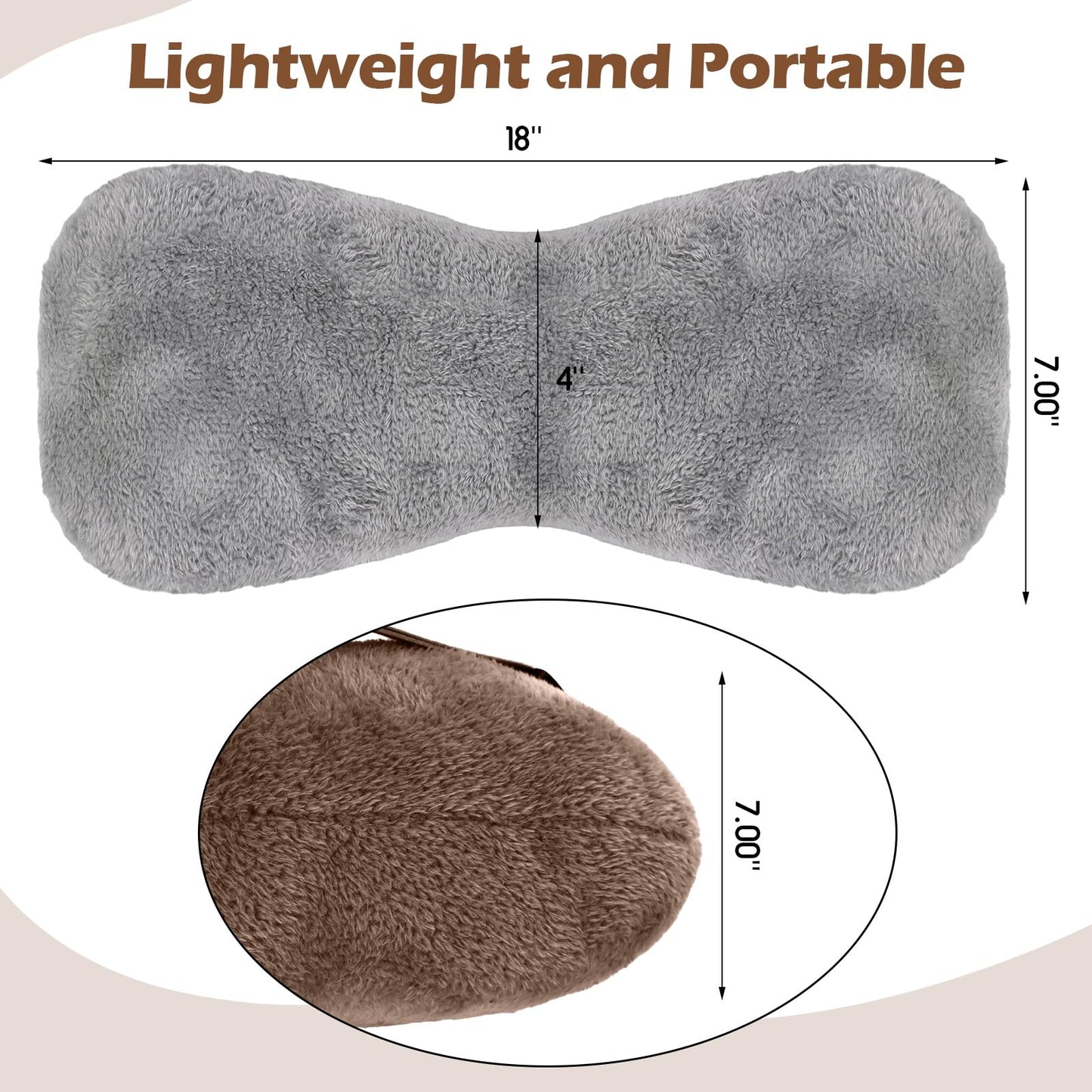 1 Pc Neck Pillow for Recliner Headrest Pillow Bone Shaped Chair Plush with Adjustable Strap Neck Support and Pain Relief Curve Head Cushion for Car Travel Airplane (Grey)