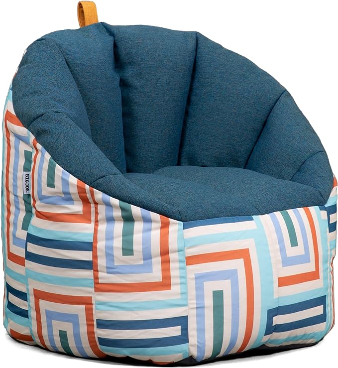 Big Joe Milano Patio Outdoor Weatherproof Bean Bag Chair, Lakeshore/Aqua Glass