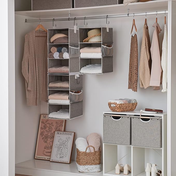 StorageWorks 6-Shelf Closet Organizers, Two 3-Shelf Separable Hanging Shelves