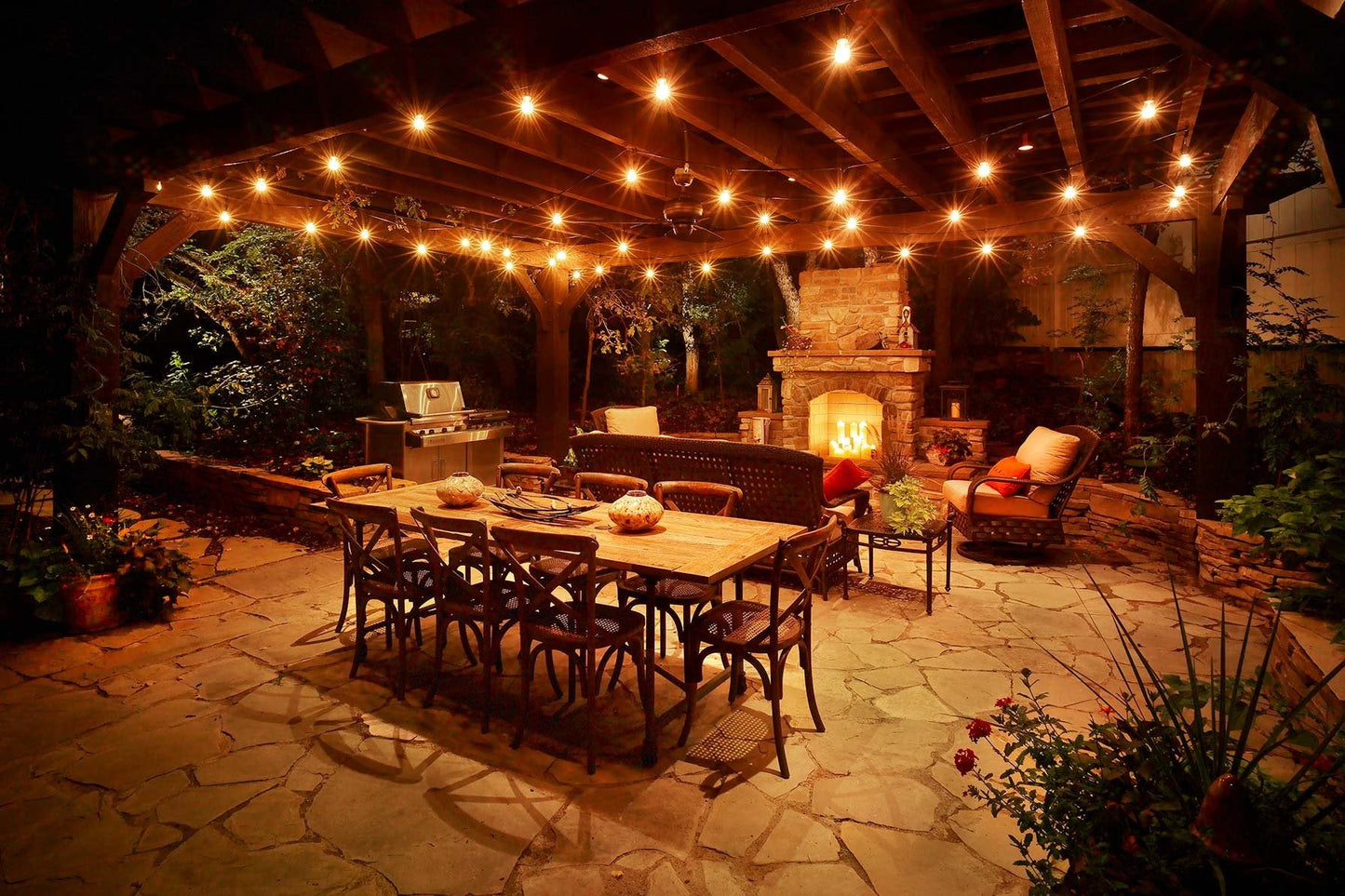 Lampat String Lights, LED 25 Light Bulbs 25Ft G40 Globe String Lights with Bulbs-UL Listd for Indoor/Outdoor Commercial Decor