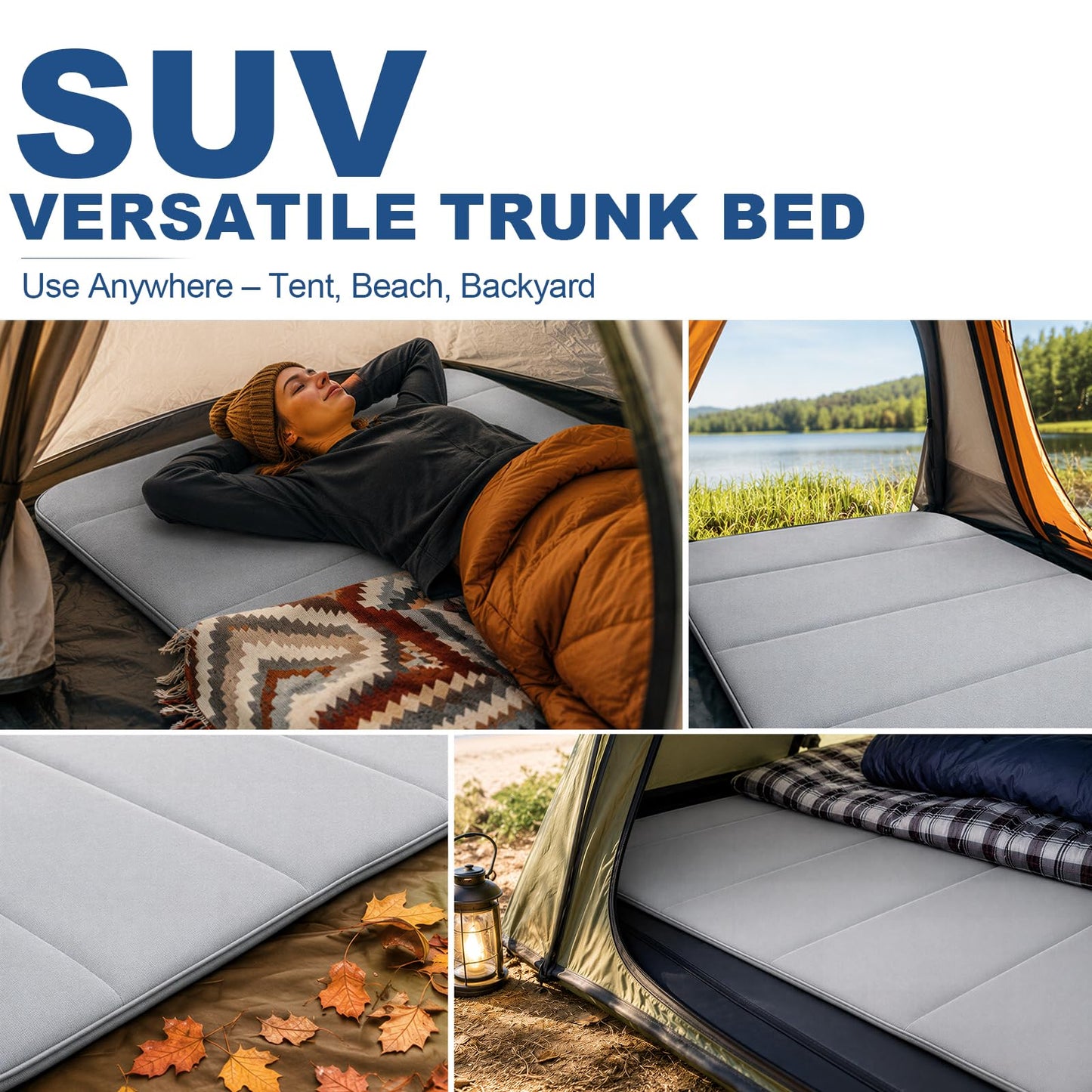SXMMXS Car Camping Mattress for Model 3, No Inflation Needed, Foldable Foam Trunk Bed, SUV Air Mattress Alternative for Travel Sleeping, Ideal for Camping Essentials and Road Trips, Gifts for Guys