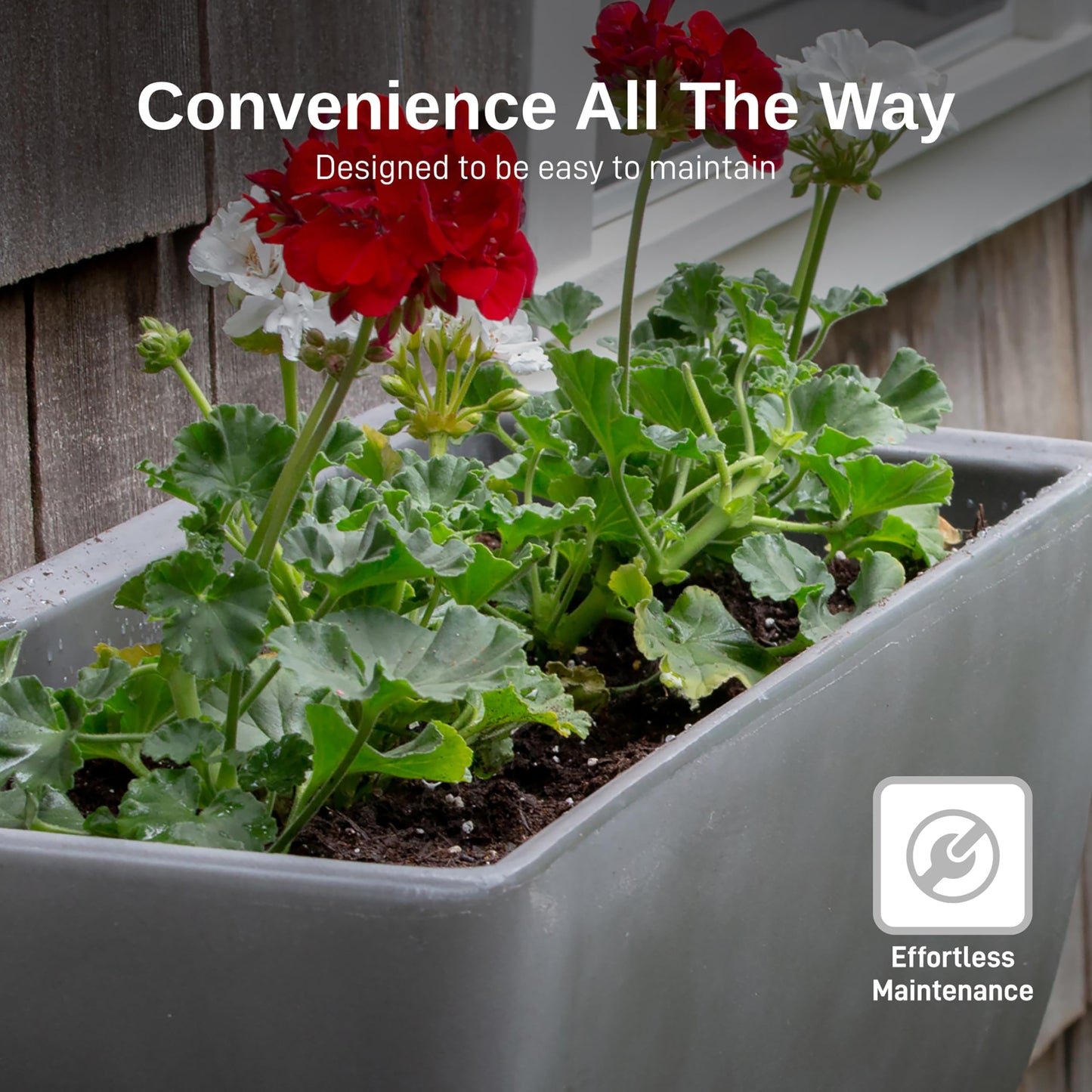 RTS Home Accents 30" Urban Rectangular Garden Planter, Graphite - Stylish, Durable, and Weather-Resistant Planter for Outdoor Gardens, Patios, and Urban Spaces