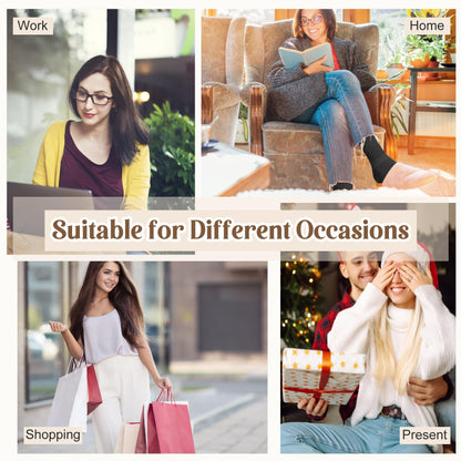 Justay 5 Pairs Slouchy Socks for Women - Slouch Long Crew Knit Boot Athletic Calf Tube Scrunch Socks