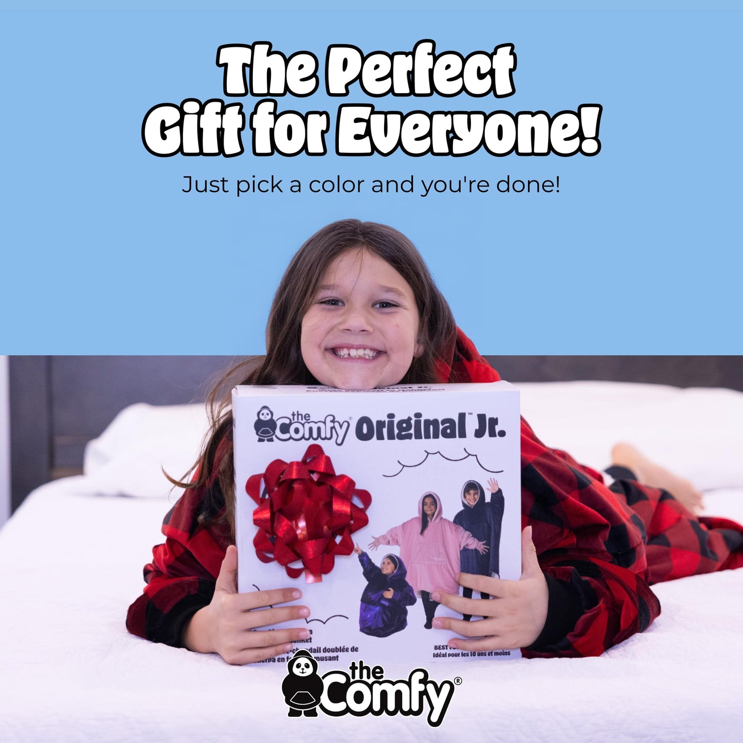 THE COMFY Original | Sherpa Lined Microfiber Fleece Wearable Blanket, Oversized Design with Hood and Pocket, From Shark Tank, for Women & Men, Warm and Cozy Gifts