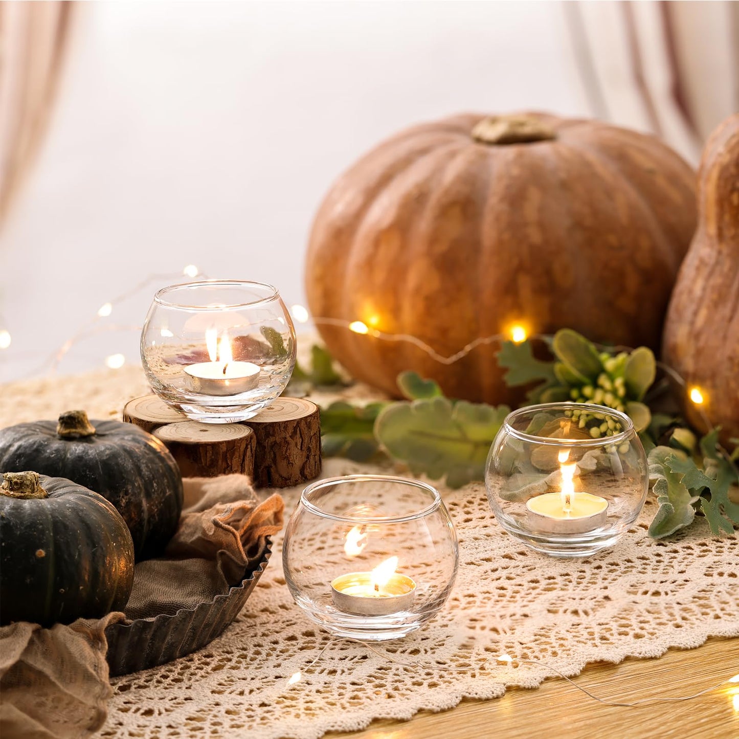 Volens 24PCS Clear Votive Candle Holders for Table Centerpieces, 2''×2'' Round Glass Tealight Candle Holders Bulk for Wedding Decor and Home Decorations