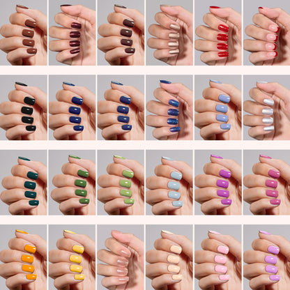 Beetles Press on Nails Kit 720Pcs 24 Colors, Press on Nails Short Almond Glossy Matte Glitter With Nail Glue & Nail Tabs Stickers, Natural Fit Lightweight Fake Nails Kit Art For Women Girls
