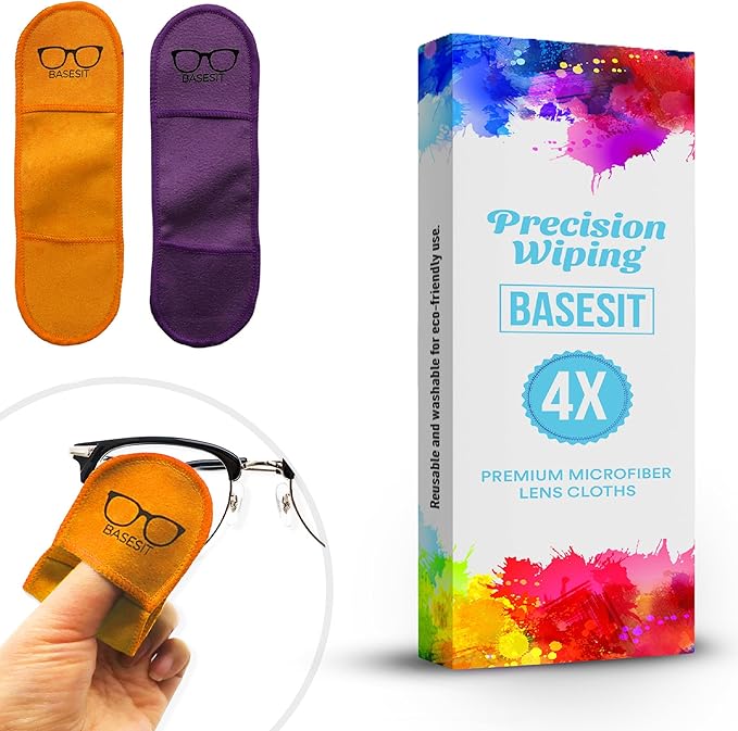 Eyeglass Cleaner Cloth 4 Pack, Eye Glasses Cleaner Wipes, Lens Cleaner