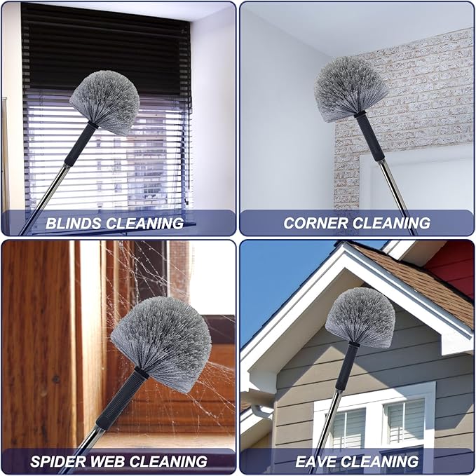 2 Pack Grey Twist-On Cobweb Duster Head Brush