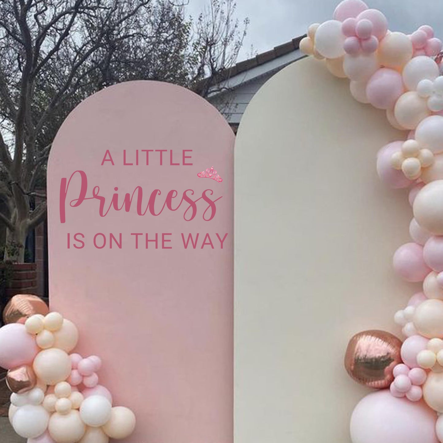 Capiont A Little Princess is On The Way Decal - Princess Themed Baby Shower Decorations, Crown Sign Welcome Baby Party Decorations Stickers for Balloon Arch