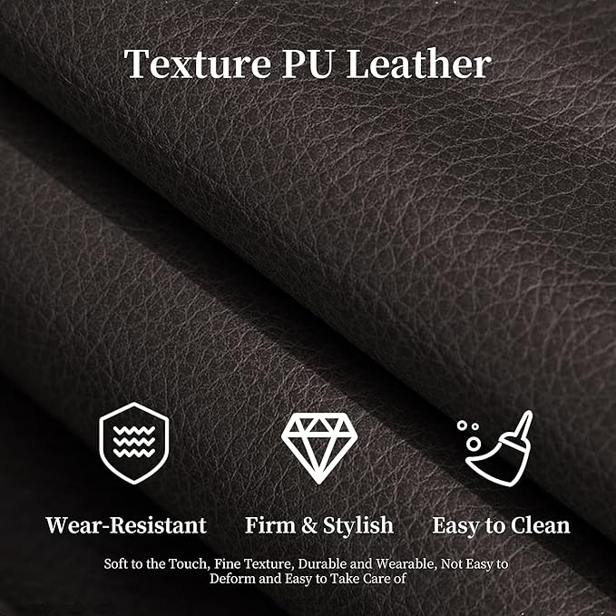 Faux Leather Sofa, Mid Century Modern Leather Upholstered Deep Loveseats