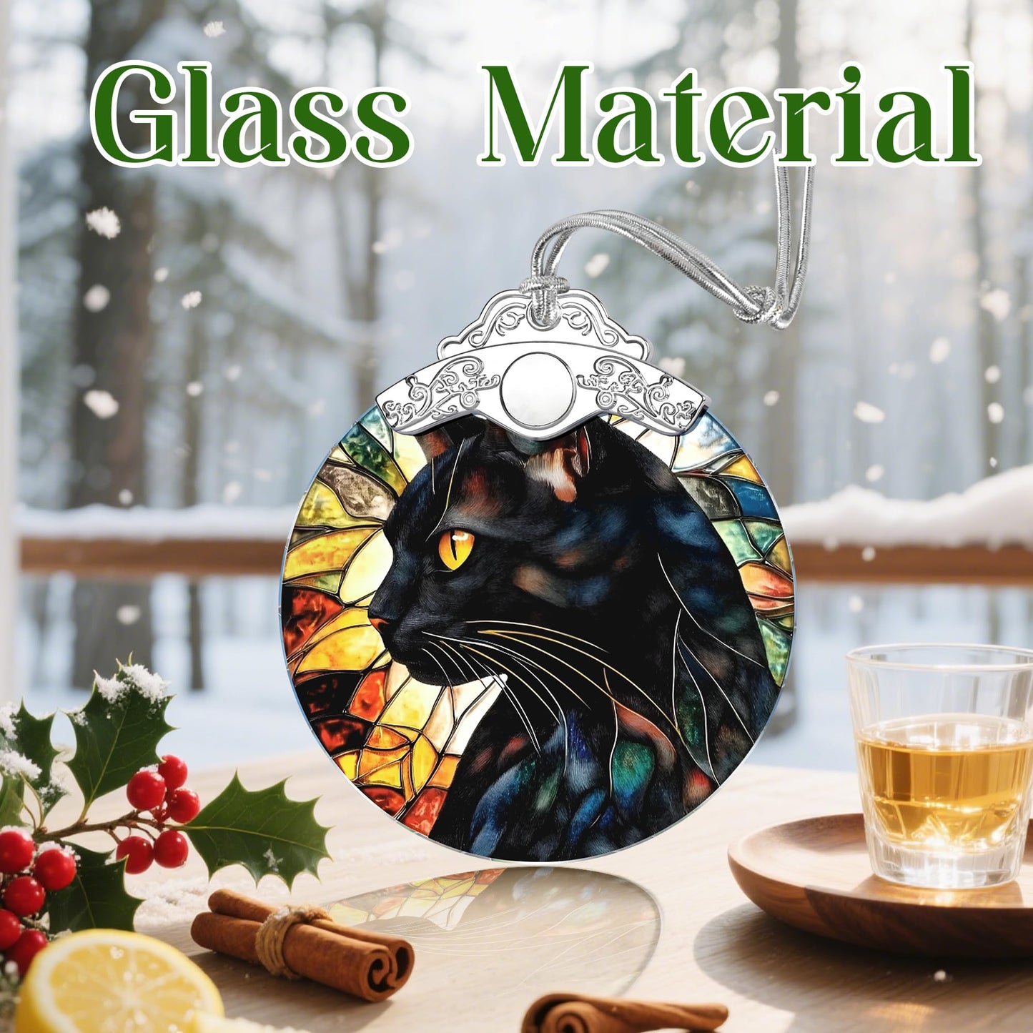 Christmas Ornaments: Christmas Tree Decorations, Black Cat Holiday Decor, Stocking Stuffers, Gift Ideas, Xmas Gifts & Gift for Cat Lover
