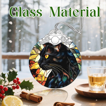 Christmas Ornaments: Christmas Tree Decorations, Black Cat Holiday Decor, Stocking Stuffers, Gift Ideas, Xmas Gifts & Gift for Cat Lover