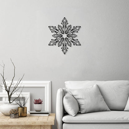 GlintHome Black Metal Wall Art - Minimalist 3D Textured Abstract Ice Flowers Sculptures Wall Art for Living Room Garden Bedroom Office Bathroom Home Decor
