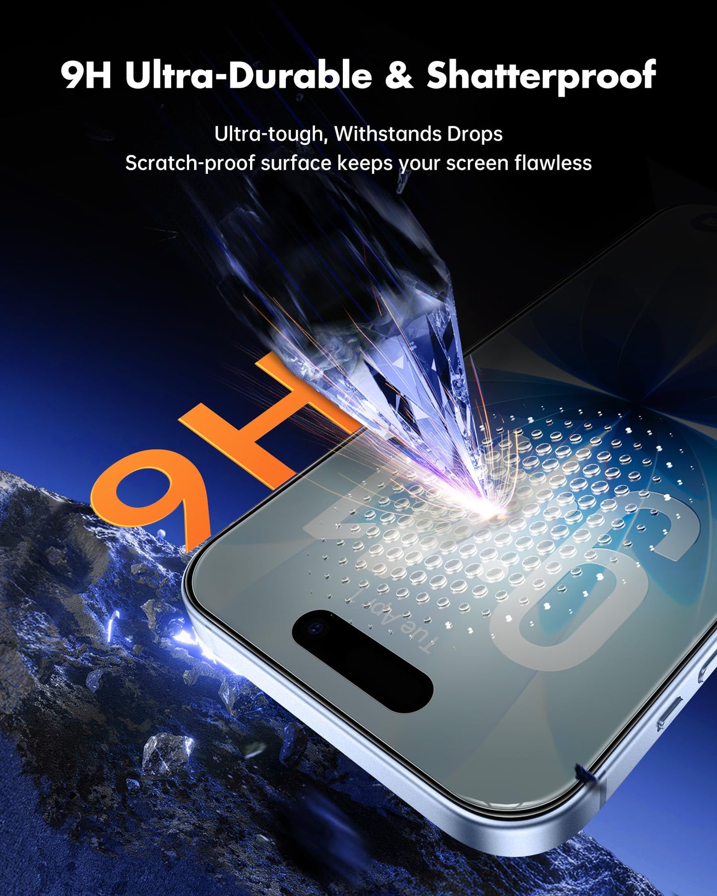UNBREAKcable Privacy Screen Protector for iPhone 14/ iPhone 13/13 Pro, Tempered Glass [True 28°Anti Spy] [9H Hardness] [Case Friendly] Private Protector for iPhone 6.1" - 2 Pack