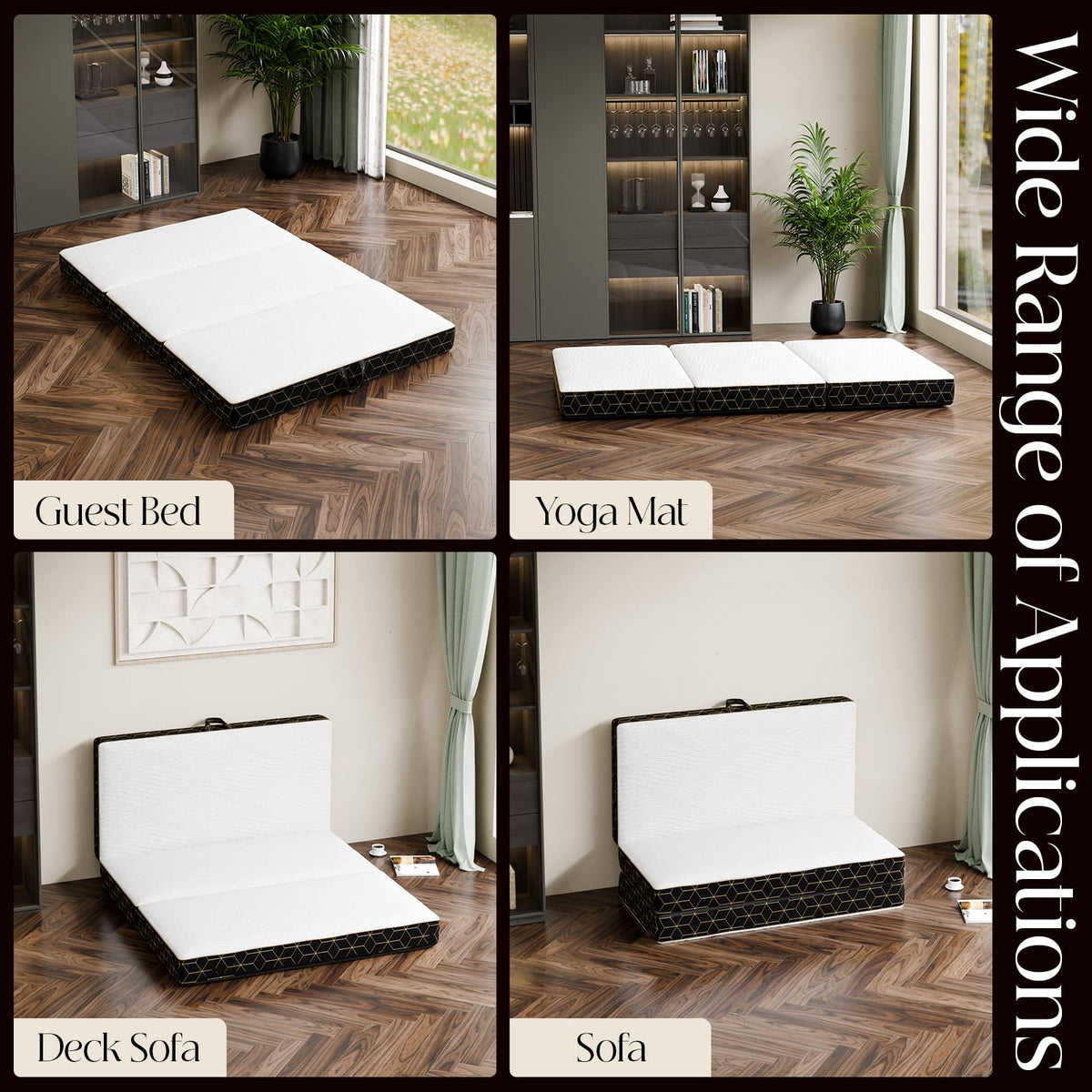 GEMBED Tri-Fold Pad - 4 Inch Full, 73"x52"x3.8"