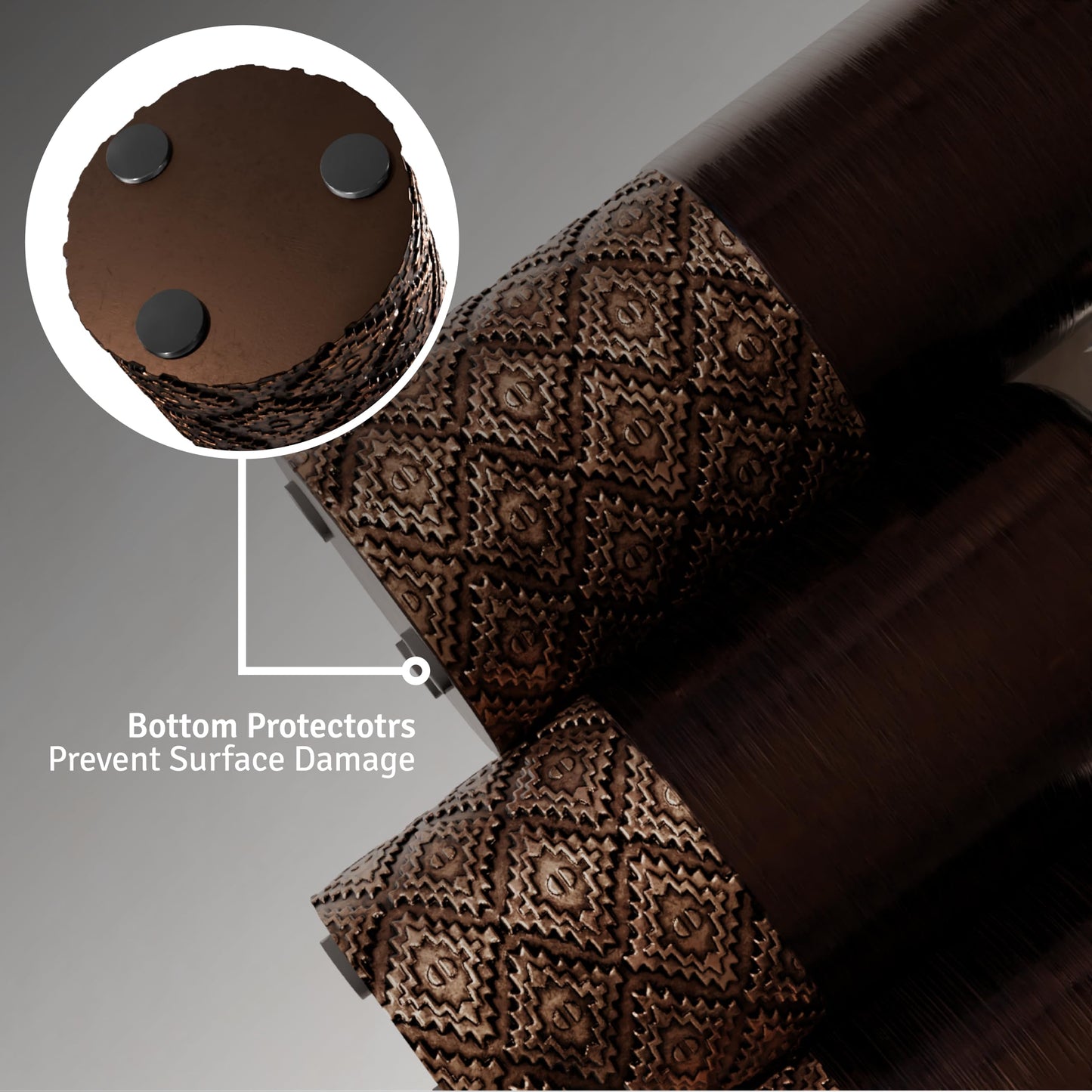 Creative Scents Dublin Brown Centerpiece Tray with Three Matching Orbs and A Set of Three Vases – Perfect for Table Decor in The Living Room Or Dining Room Or Coffee Table Decor