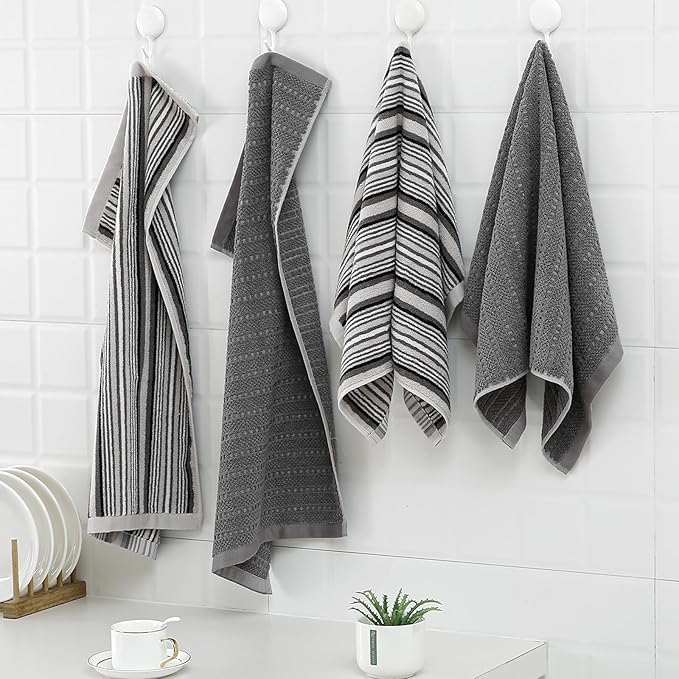 Kitchen Dish Towels for Drying Dishes, Large Cotton Kitchen Towels, Stripped