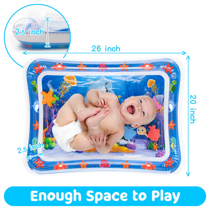 Yeeeasy Tummy Time Water Mat丨Inflatable Tummy Time Water Play Mat for Babies, Infants and Toddlers 3 to 12 Months Promote Development Toys Baby Gifts