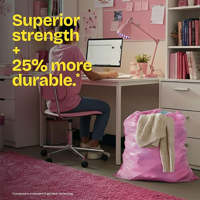 Glad Tall Kitchen Trash Bags 13 Gallon, MaxStrength Cherry Blossom Garbage Bags