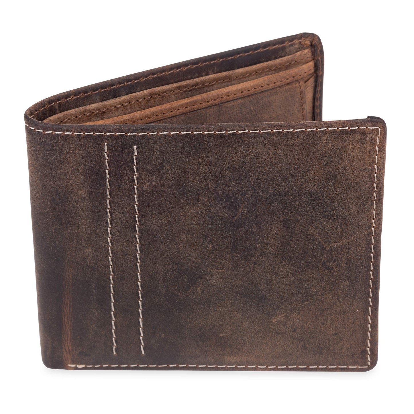 moonster® Mens Leather Wallet with RFID Blocking - Keeps Cash and Cards Safe, Organised and Easy to Access - Slim, Minimal Wallets for Men Full Grain Buffalo Leather, Comes in a Stylish Gift Box