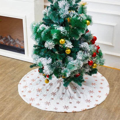 White Tree Skirt Faux Fur Rose Gold Sequin Tree Skirts Small Christmas Tree Skirt Decoration 36inch Double Layers Tree Covers Shiny Tree Floor Mats Fireplace Tree Skirts Fluffy Tree Skirt