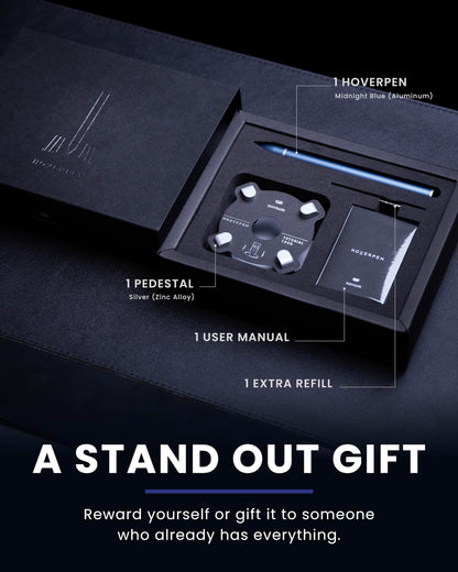 novium Hoverpen - Luxury Pen for Men & Women, Vertically Standing Executive Ballpoint Pen with Top Grade Free-Flowing Ink Refill, Metal Made, Unique Gifts, Luxury Pen for Men, Mens Gifts Ideas
