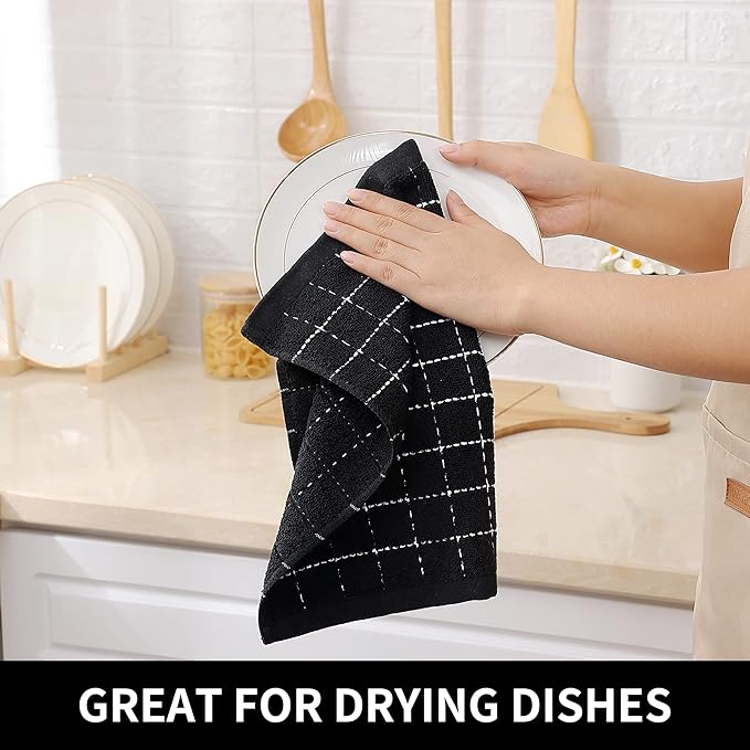 Homaxy 100% Cotton Terry Kitchen Dish Cloths, Ultra Soft and Absorbent Dish