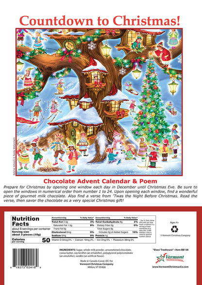 Vermont Christmas Company Elves' Treehouse Chocolate Advent Calendar (Countdown to Christmas)