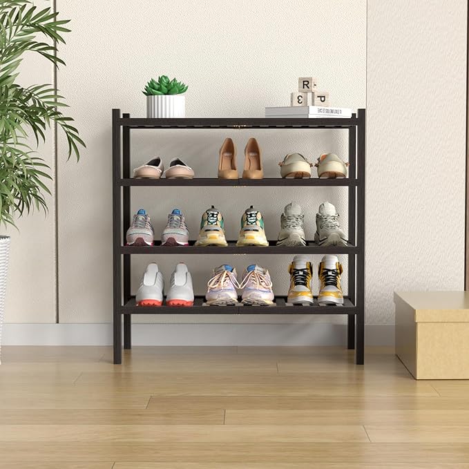 ROMGUAR CRAFT 4 Tier Bamboo Shoe Rack