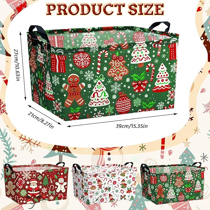 4 Pack Christmas Storage Bin Collapsible Large Christmas Storage Baskets