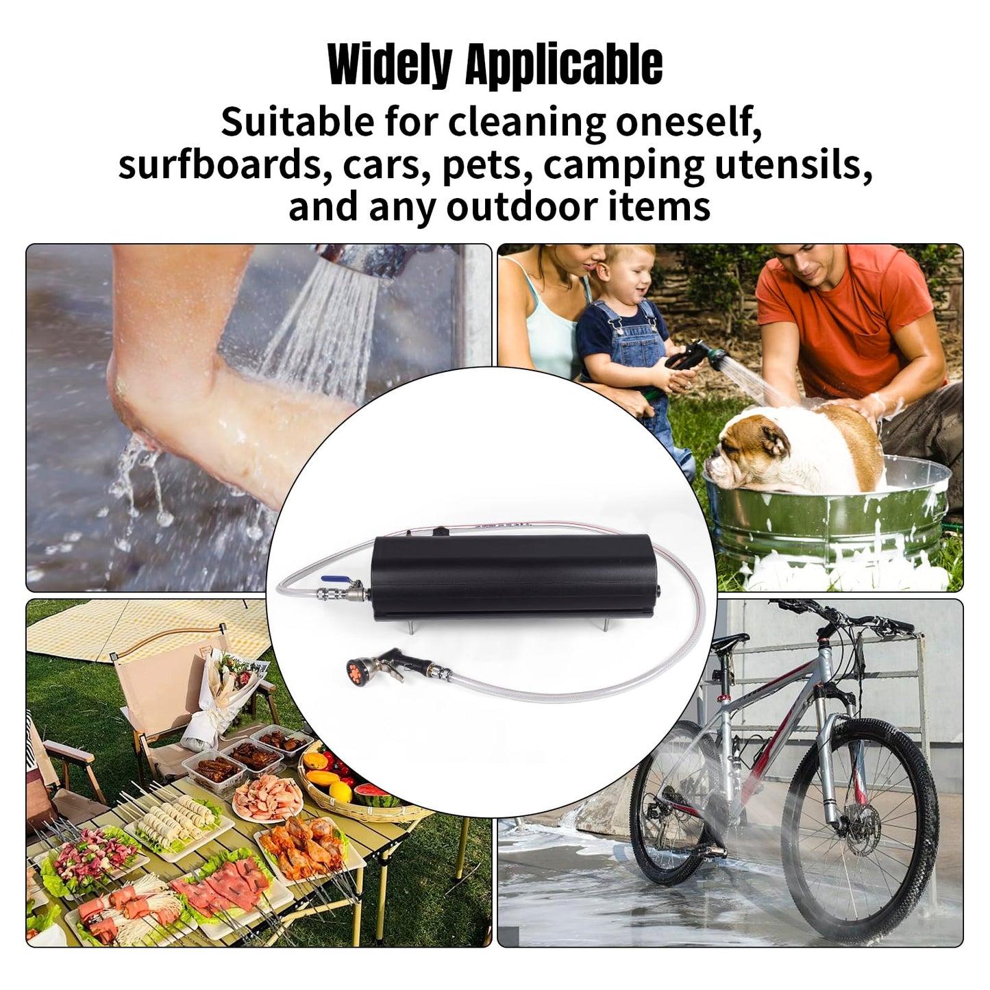 ZHSYMX 4 Gallon Pressurized Water Tank for Camping Showers and Outdoor Activities, Bumper Mount Water Storage for Vehicles,Trucks,SUV