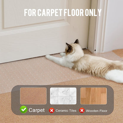 Uross Carpet Protector for Pets - 110CM Cat Protector for Doorway, Anti Scratch Under Door slip Cats Scratching Mat, Easy to Cut Plastic pad Scratch Stopper, Cat Scratch Guard