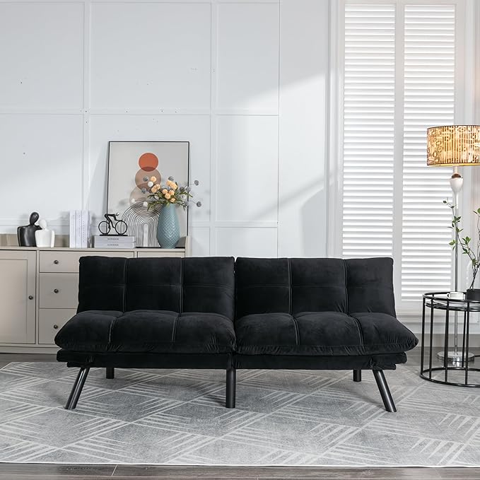 GDFStudio Hayezc Loveseat Sofa, Convertible Sofa Bed, 2-in-1 Folding Modern