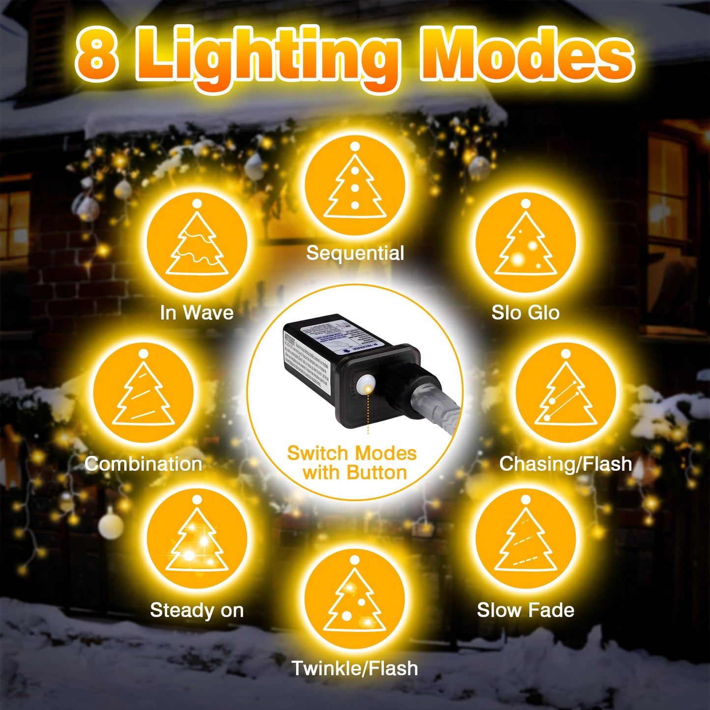 800 LED Icicle Lights Outdoor, Plug in 79ft Waterproof Christmas String Lights, 8 Modes 4 Adjust Brightness, Remote & Timer, Indoor & Outside Decoration for Party, Wedding, Garden, Window, Wall