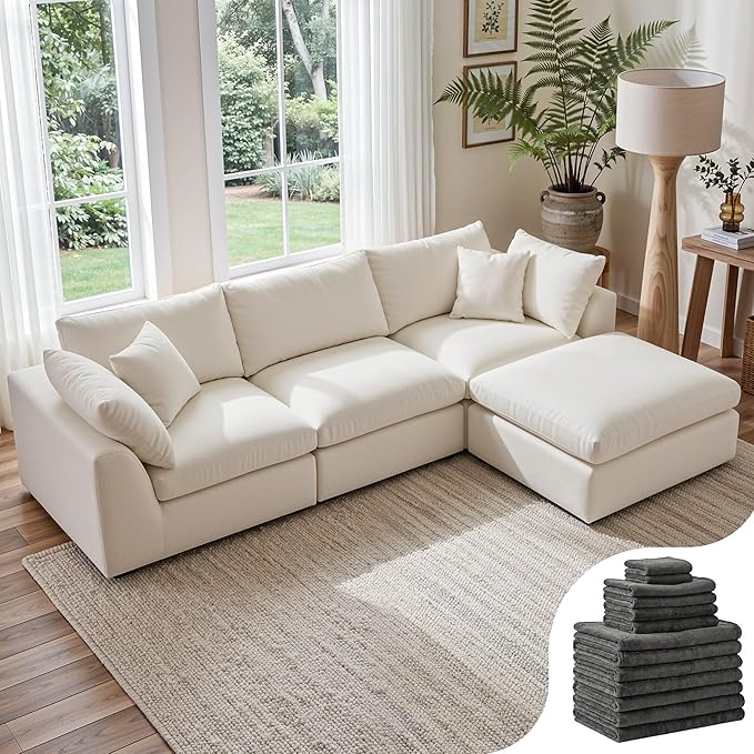Amsleekey 108" Cloud Sectional Couches,