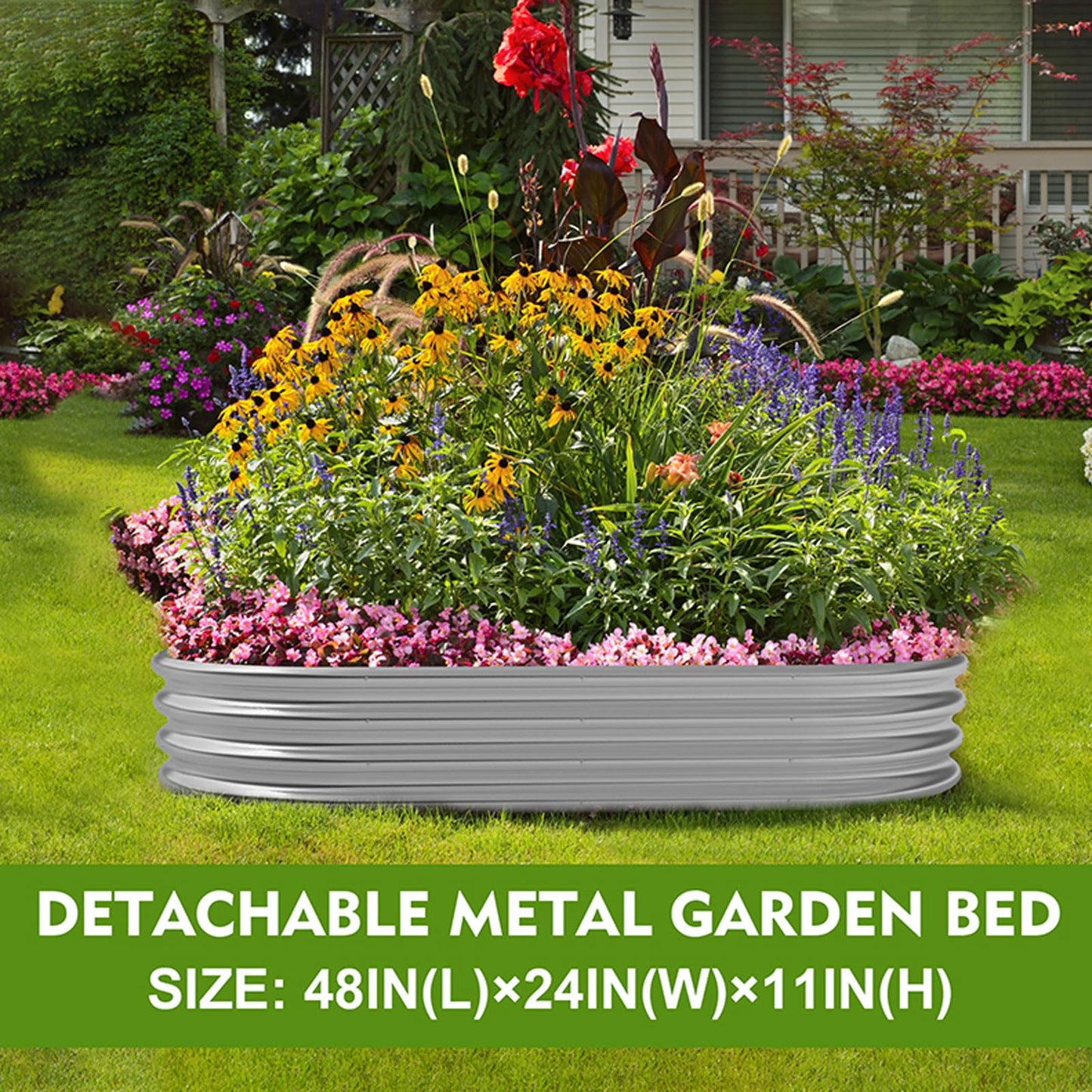 2-Pack Metal Raised Garden Bed, 4x2x1ft Galvanized Planter Box for Outdoor Vegetables & Flowers, Corrosion-Resistant Raised Garden Beds Outdoor with Open-Bottom Design, Lead-Free Herb Garden Planter