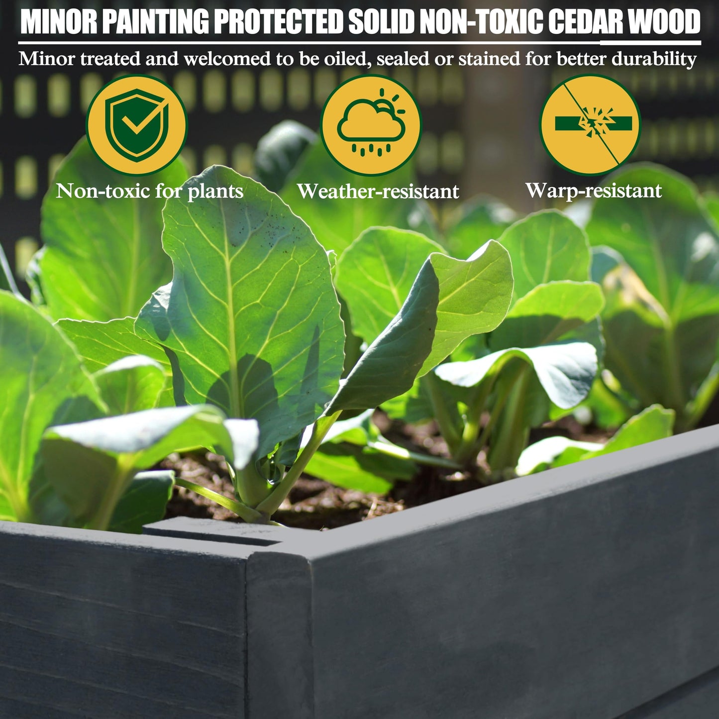 Yardenaler 6x3x2FT Raised Garden Bed with Legs, Large Outdoor Elevated Wood Planted Box with Liner for Vegetable, Flower, Backyard, Patio, Gray
