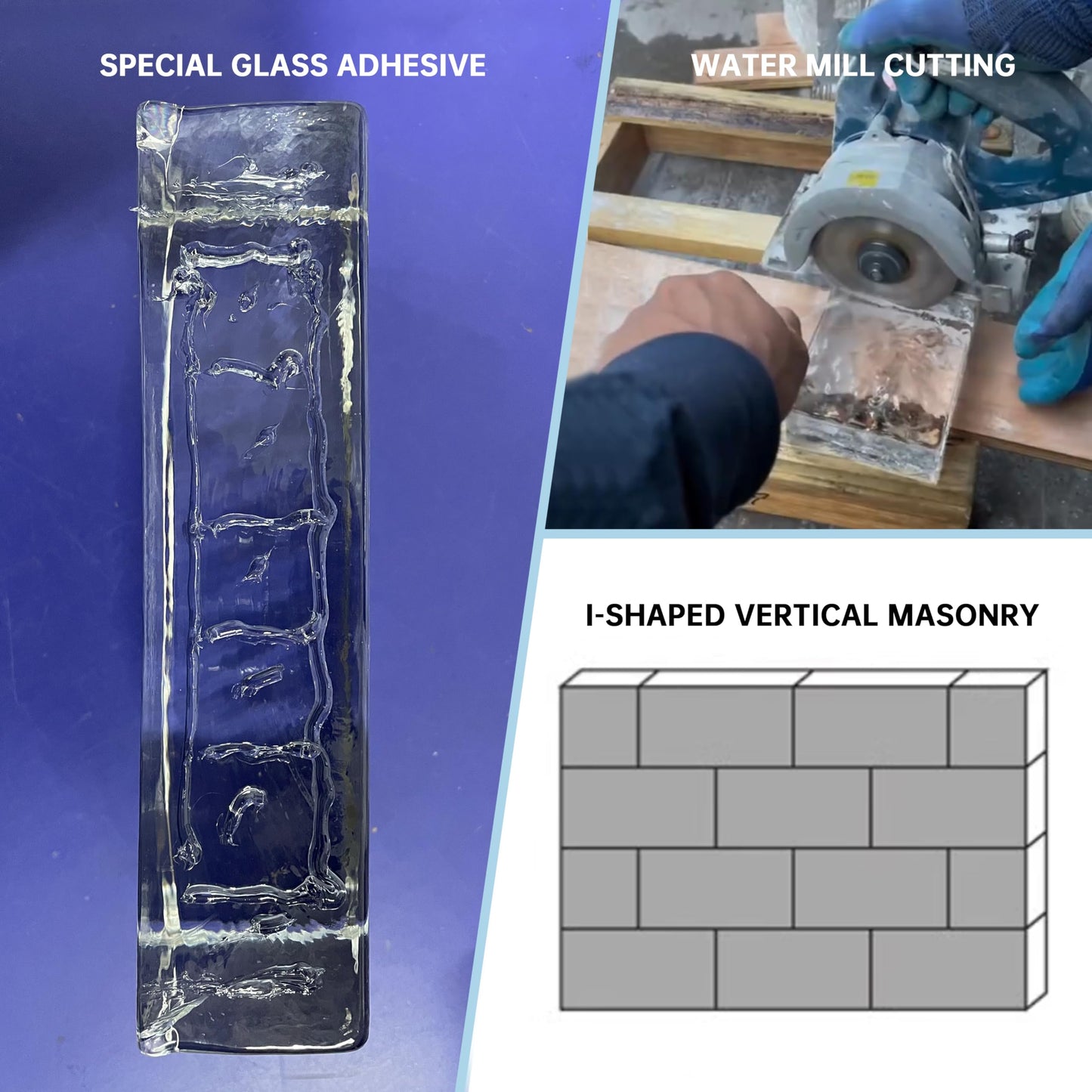 4 Pack-7.9"x3.9"x2" Turquoise Glass Block-ice Crystal Patterned Rectangular Solid Glass Brick - Used in Building Fields Such as Wall partitions, as Well as for DIY Lighting fixtures, DIY Tables etc.