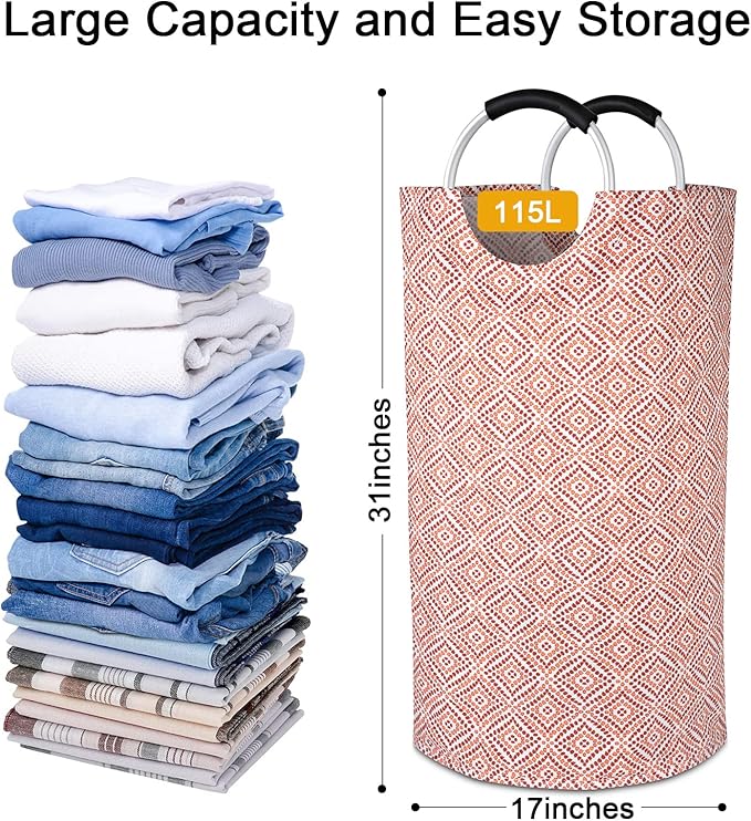 Dalykate Extra Large Laundry Basket 115L Collapsible Oxford Fabric Laundry