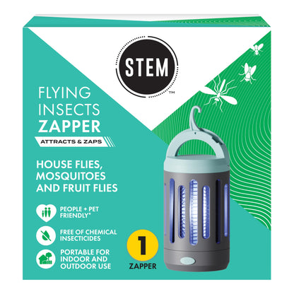 STEM Flying Insect Zapper, Indoor and Outdoor Electric Fly & Mosquito Trap, Includes Micro-USB Charging Cable and Brush for Cleaning