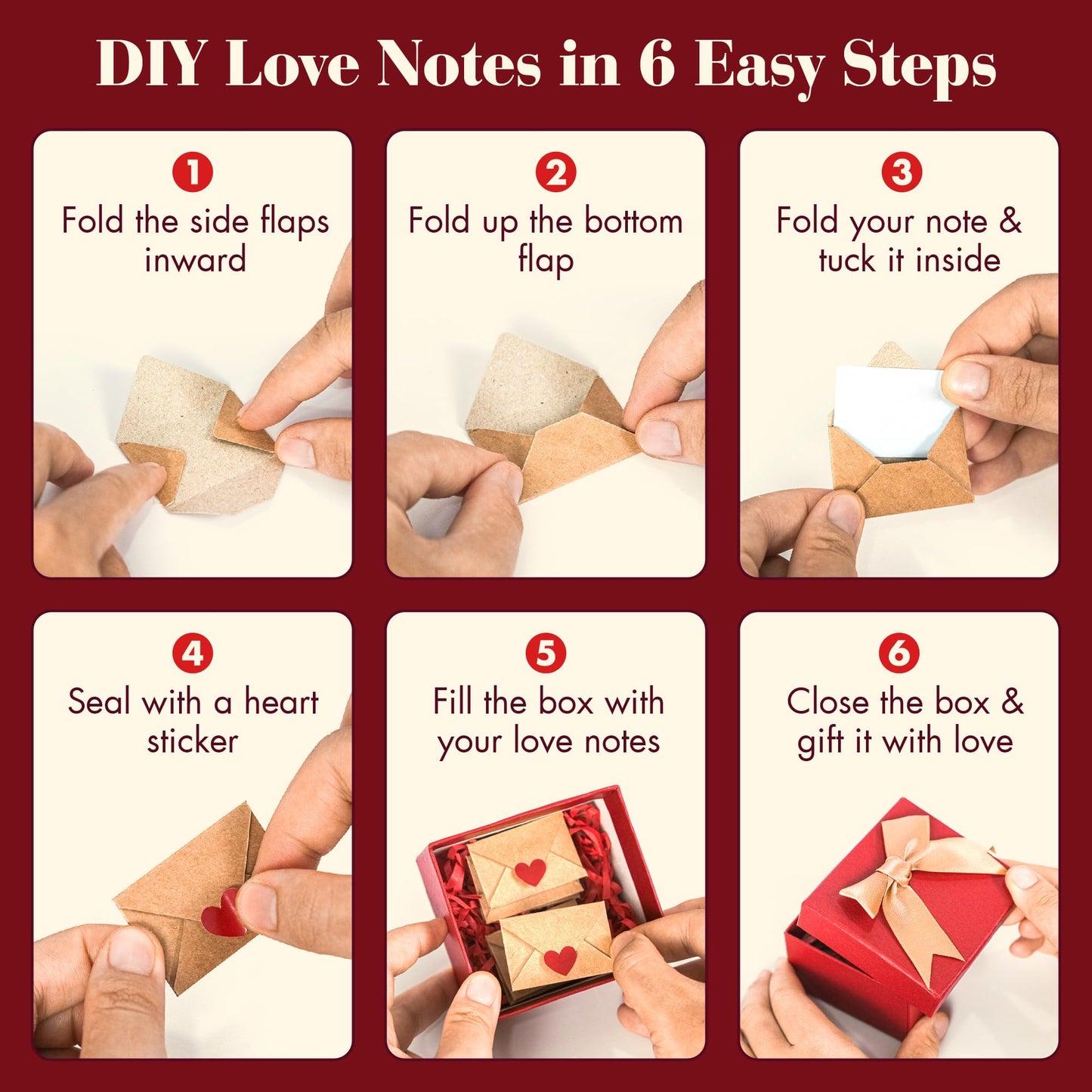 STOFINITY 60 Mini Love Notes With Envelopes - Personalized Valentines Day Gifts For Him, Her, Girlfriend - DIY Valentines Gift For Husband, Wife, Men, Women - Boyfriend Gifts for Birthday, Anniversary