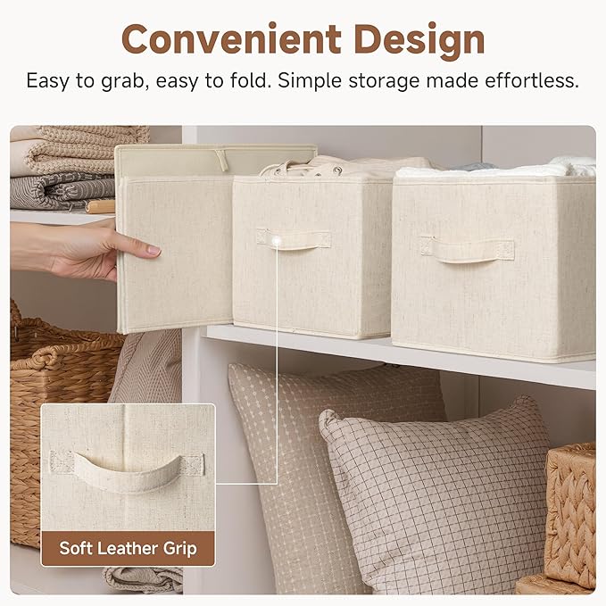 StorageWorks Storage Baskets for Shelves, Fabric Storage Bins, Closet