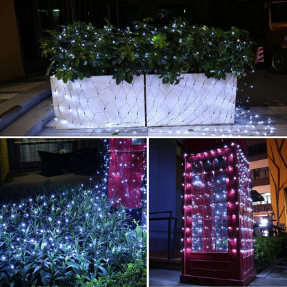 iBaycon 4ft x 6ft Christmas Net Mesh Lights, 8 Modes Timer Connectable Waterproof Christmas Lights for Trees, Bushes, Wedding, Garden, Outdoor Decorations (White, 1PACK)
